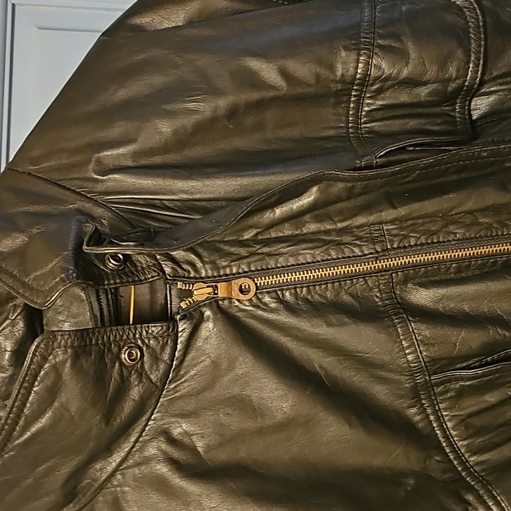 Men's Reed black leather jacket. R46 - Picture 7 of 8